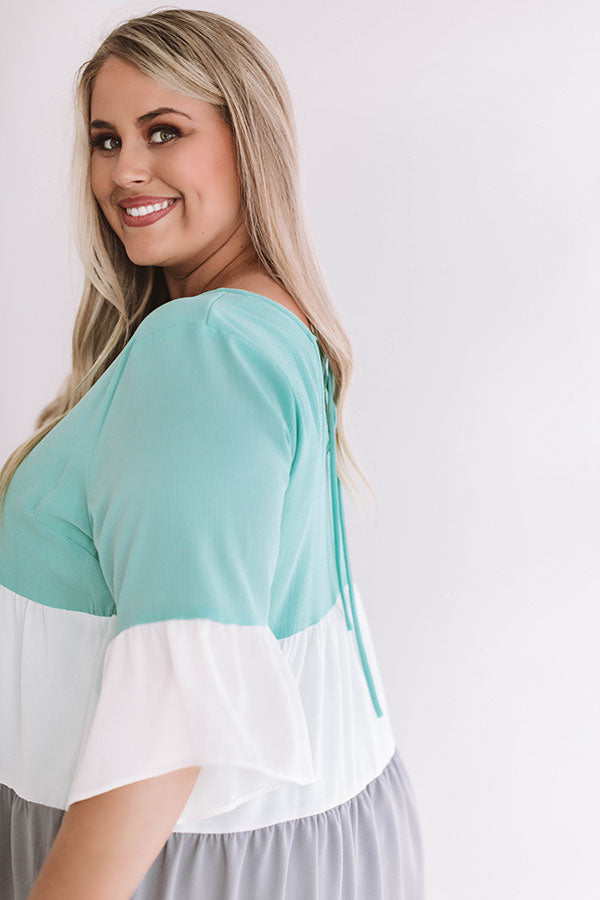 Frills and Thrills Babydoll Dress in Mint Curves Image - 5
