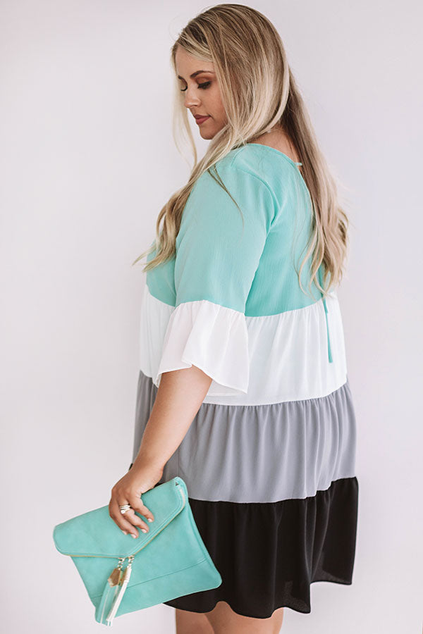 Frills and Thrills Babydoll Dress in Mint Curves Image - 3