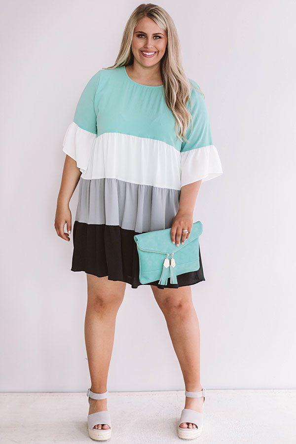 Frills and Thrills Babydoll Dress in Mint Curves Image - 2