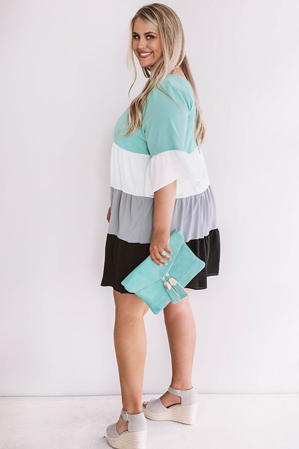 Frills and Thrills Babydoll Dress in Mint Curves Image - 4