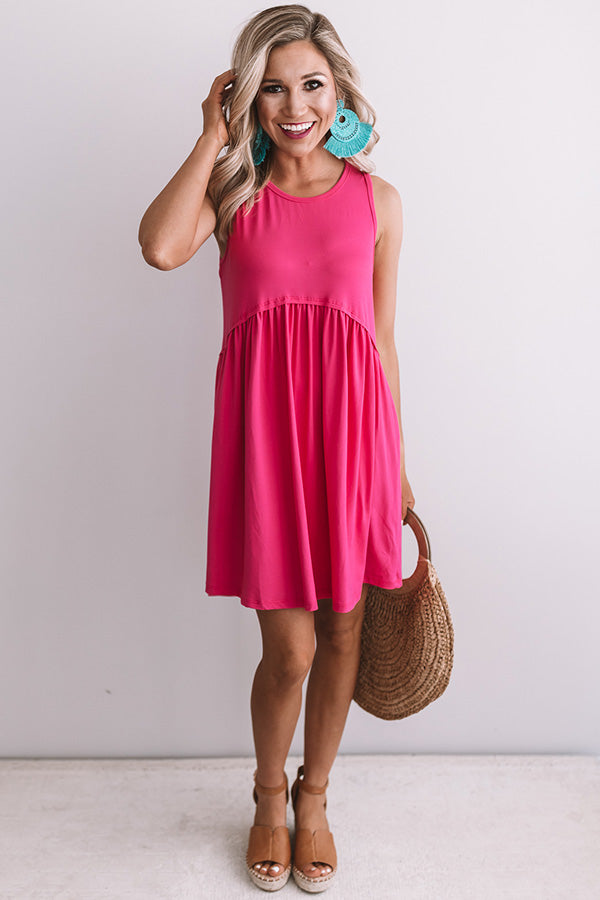Beach Vibes Babydoll Dress In Fuchsia Image - 1