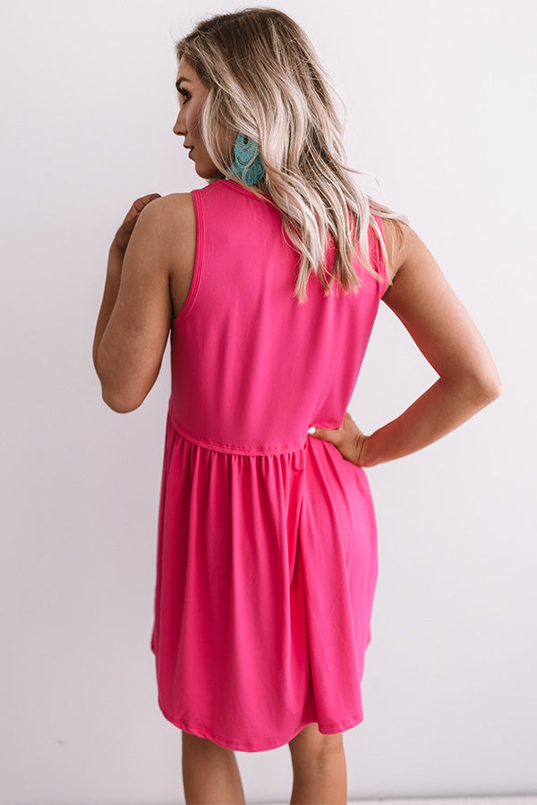 Beach Vibes Babydoll Dress In Fuchsia Image - 5
