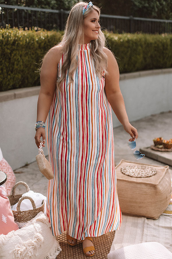 Maui Views Stripe Maxi Dress Curves Image - 1