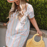 Pier Party Stripe Shift Dress in Seafoam Curves Image - 1