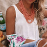Keep It Coastal Layered Necklace In Peach Image - 1