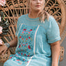 Dreaming Of Summer Embroidered Dress In Turquoise Curves Image - 1