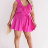 Bubbles In Brooklyn Ruffle Romper in Hot Pink Curves Image - 1
