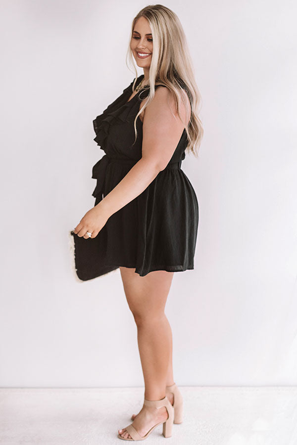 Bubbles In Brooklyn Ruffle Romper in Black Curves Image - 4