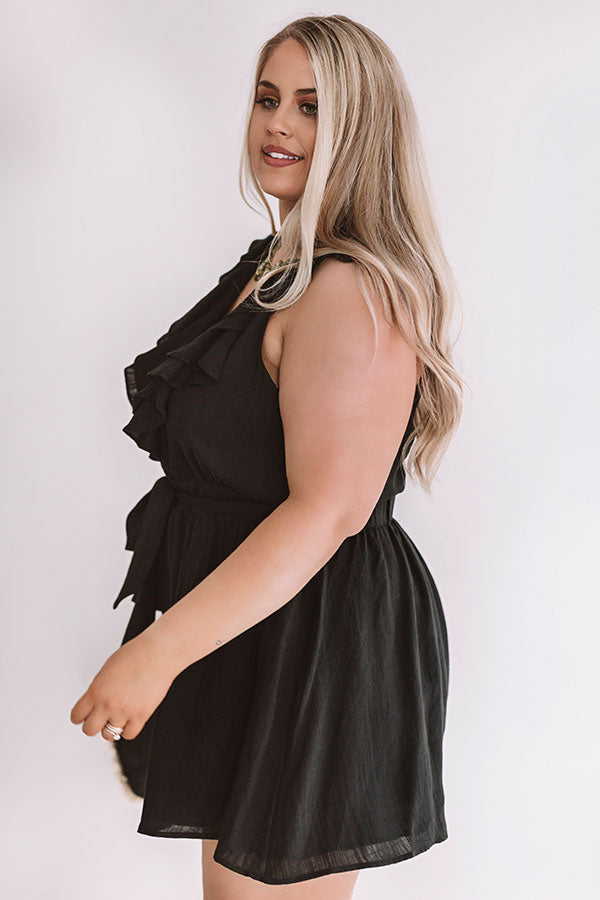 Bubbles In Brooklyn Ruffle Romper in Black Curves Image - 3