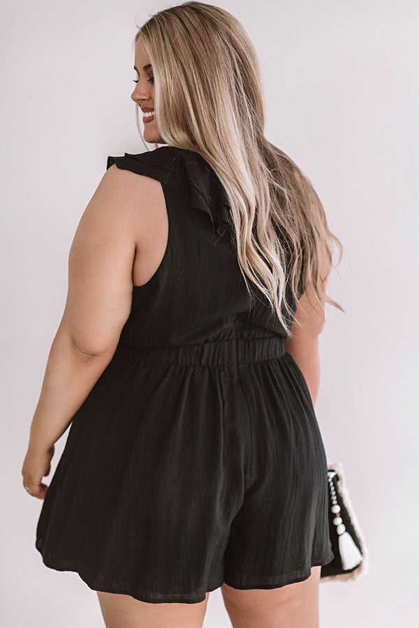 Bubbles In Brooklyn Ruffle Romper in Black Curves Image - 5