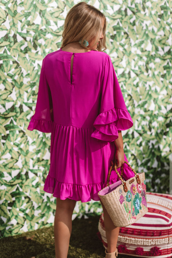 Sunshine Swing Shift Dress in Fuchsia Image - 2