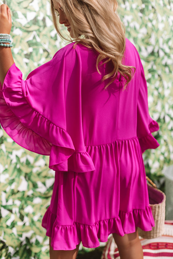 Sunshine Swing Shift Dress in Fuchsia Image - 4