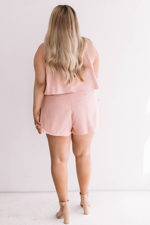 First Class At Fashion Week Tiered Romper In Blush  Curves Image - 4