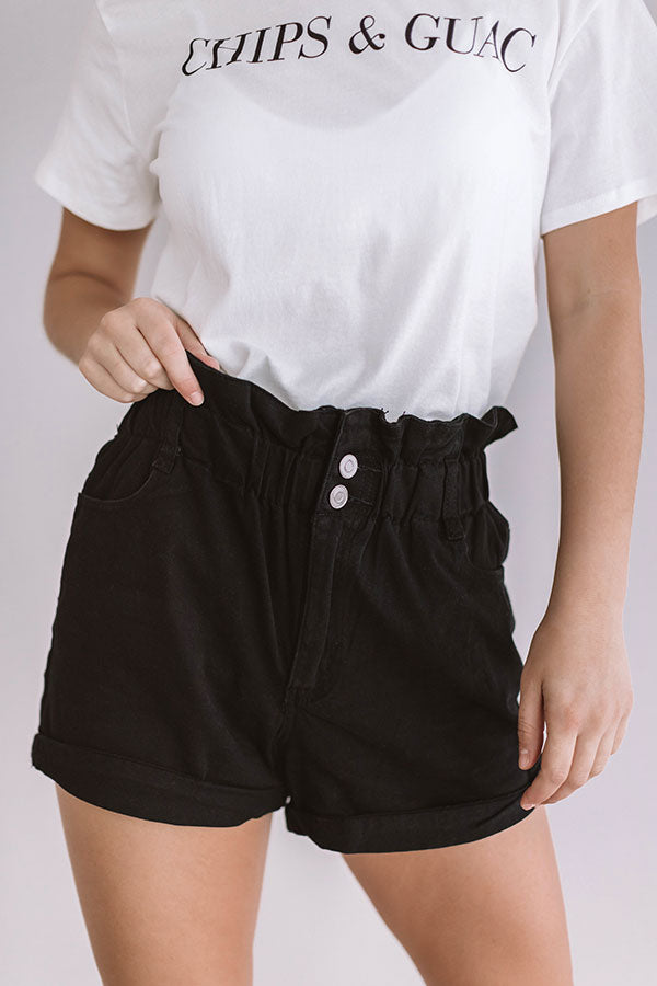 The Asher High Waist Shorts In Black Image - 1