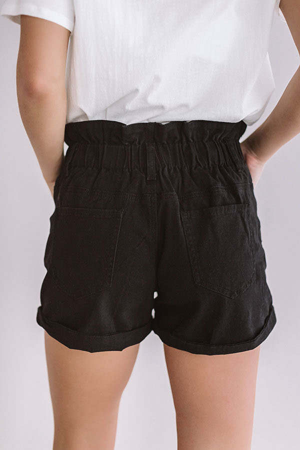 The Asher High Waist Shorts In Black Image - 2