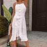 Welcome To Paradise Button Up Dress In White Image - 1