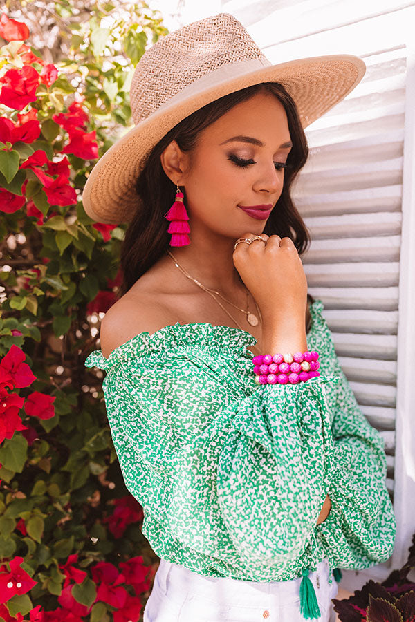 Color Me Lovely Tassel Earrings In Hot Pink Image - 2