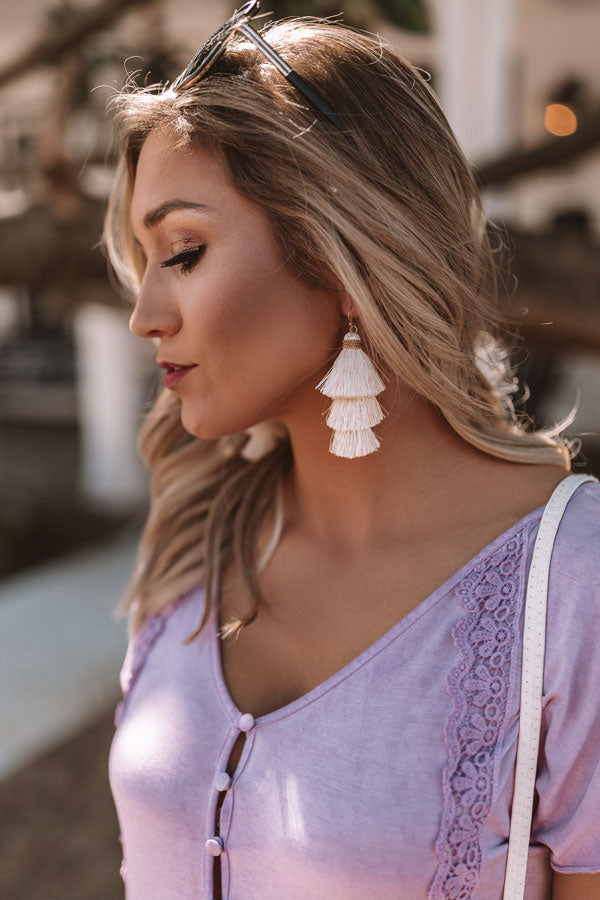 Color Me Lovely Tassel Earrings In Ivory Image - 1