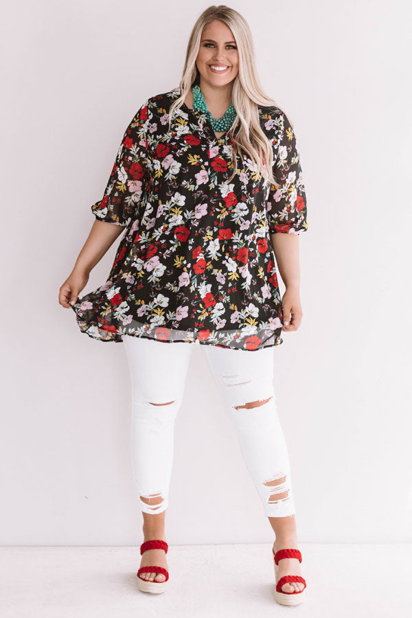 Botanical Beauty Tunic Dress Curves Image - 1