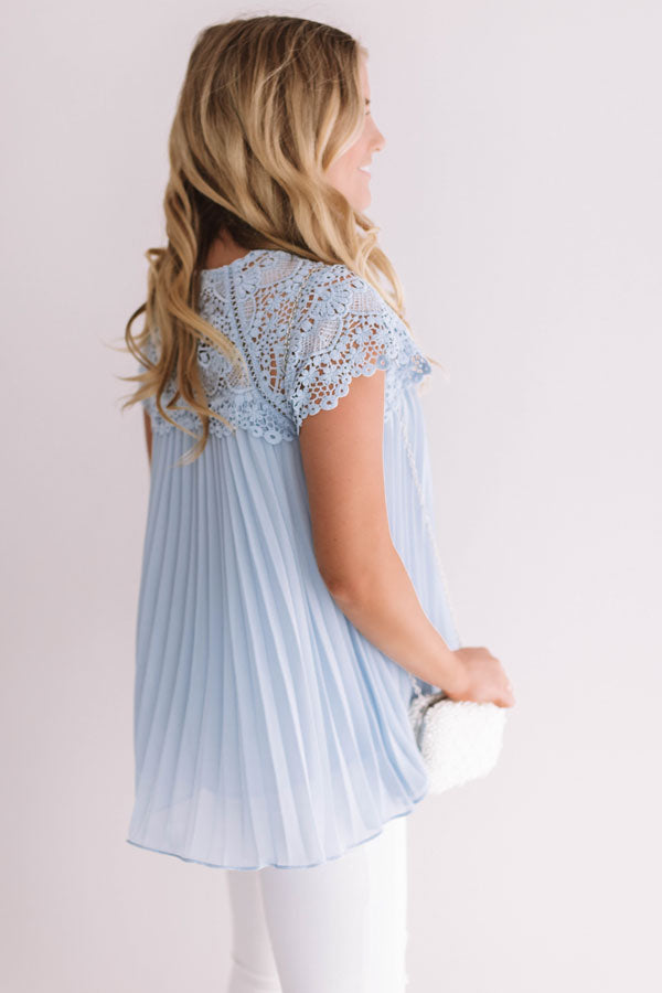 Malibu Memories Crochet Top In Sky Blue Image - 3