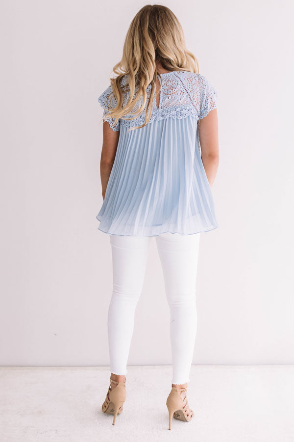 Malibu Memories Crochet Top In Sky Blue Image - 5