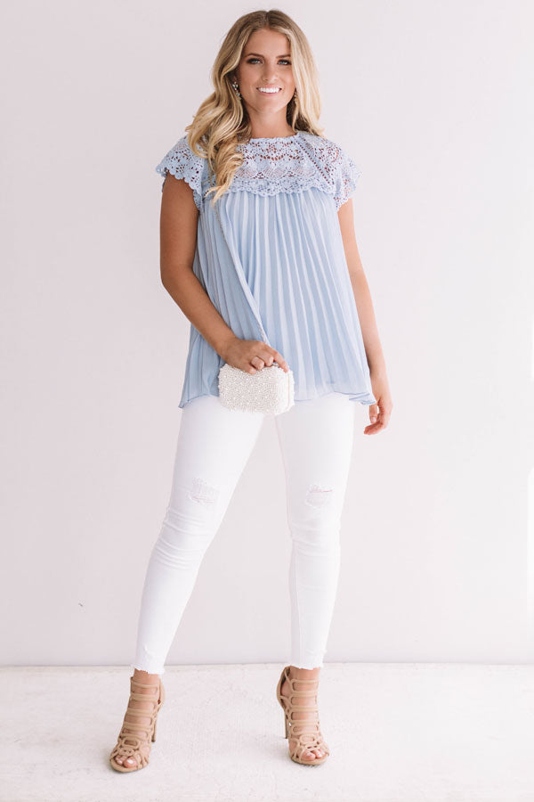 Malibu Memories Crochet Top In Sky Blue Image - 1