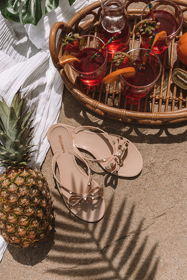 The Cecily Jelly Sandal In Iced Latte Image - 2