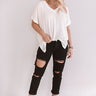 On The Run Ribbed Boyfriend Tee In Cream Image - 1