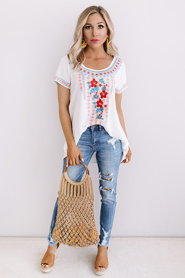 Hidden Agenda Embroidered Top Image - 1