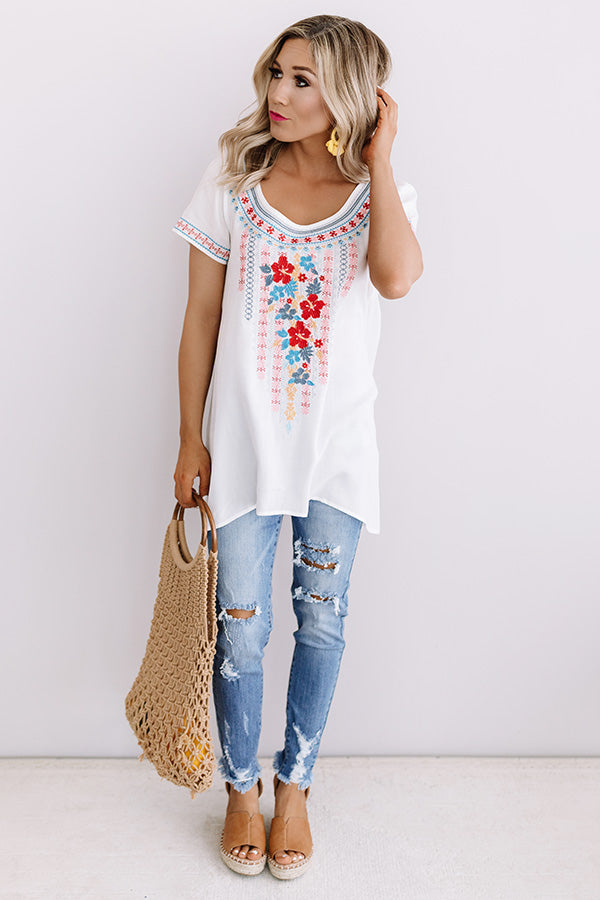 Hidden Agenda Embroidered Top Image - 3