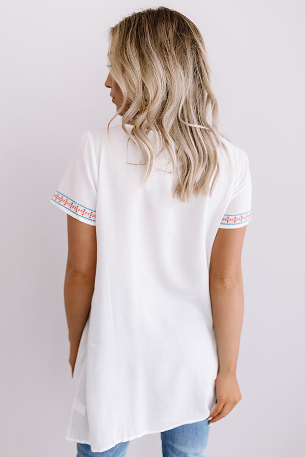 Hidden Agenda Embroidered Top Image - 4