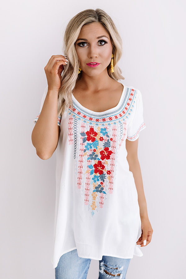 Hidden Agenda Embroidered Top Image - 2