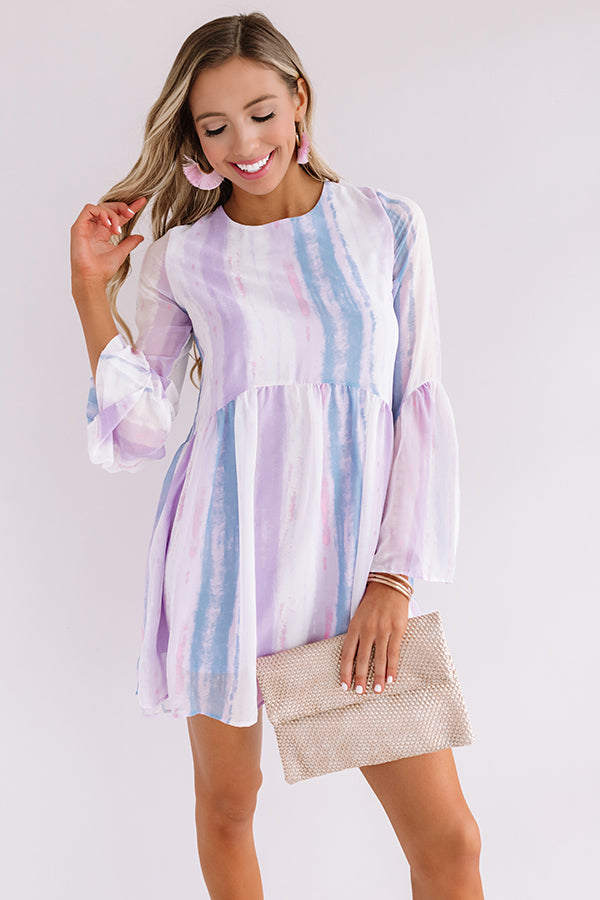 Sunrise Views Watercolor Shift Dress in Lavender Image - 2