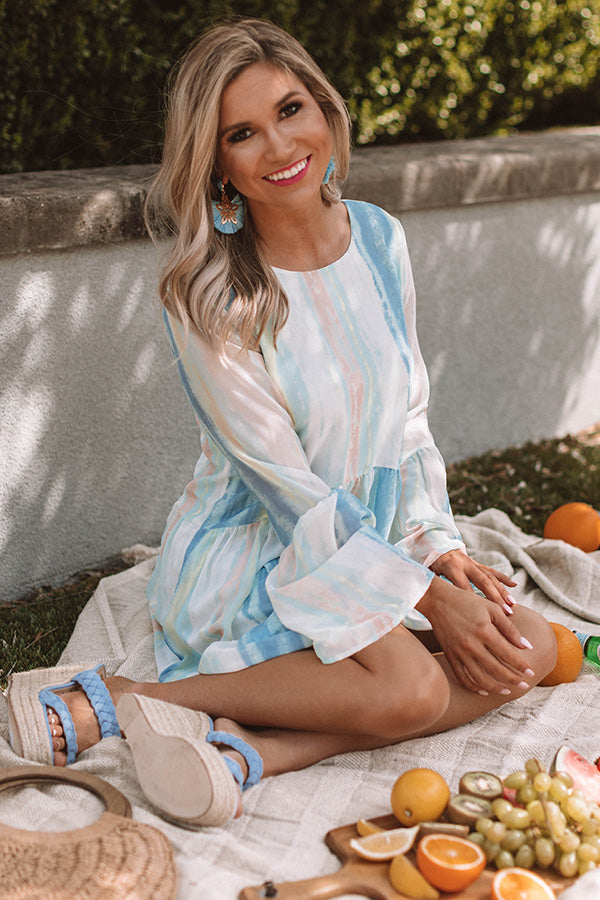 Sunrise Views Watercolor Shift Dress in Limpet Shell Image - 2