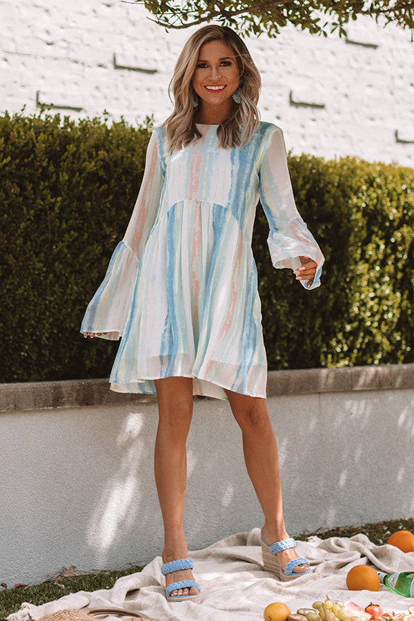 Sunrise Views Watercolor Shift Dress in Limpet Shell Image - 3