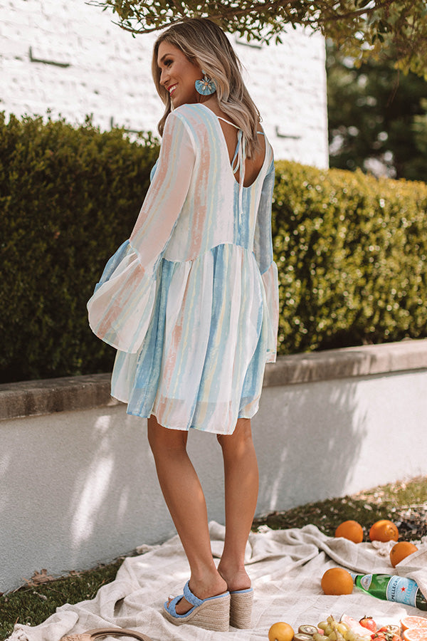 Sunrise Views Watercolor Shift Dress in Limpet Shell Image - 5