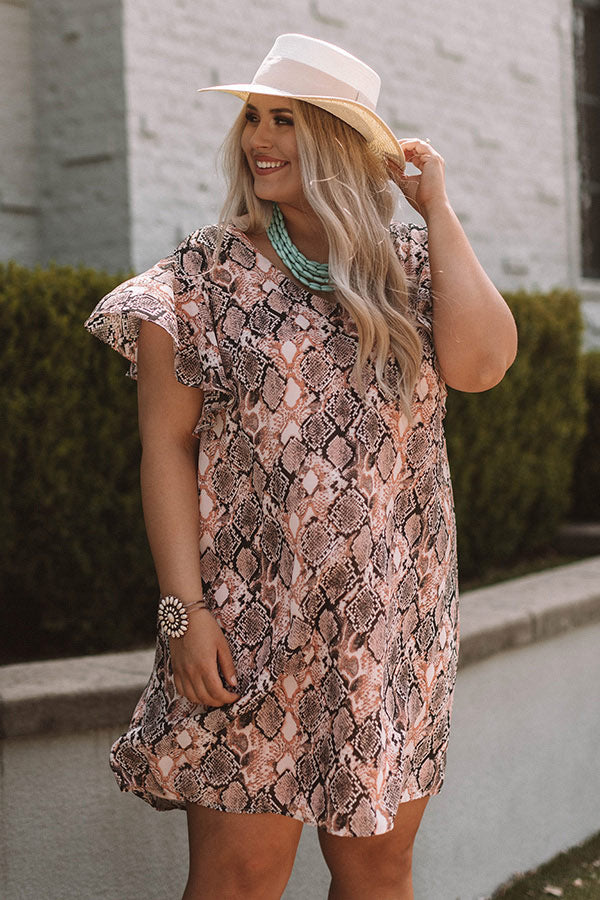 Haute On The Scene Snake Print Shift Dress Curves Image - 3