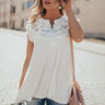 Sweet Swooning Embroidered Henley Top Image - 1