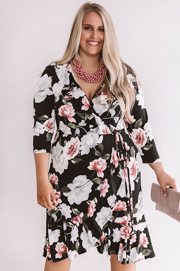 Grand Debut Faux Wrap Floral Dress Curves Image - 2