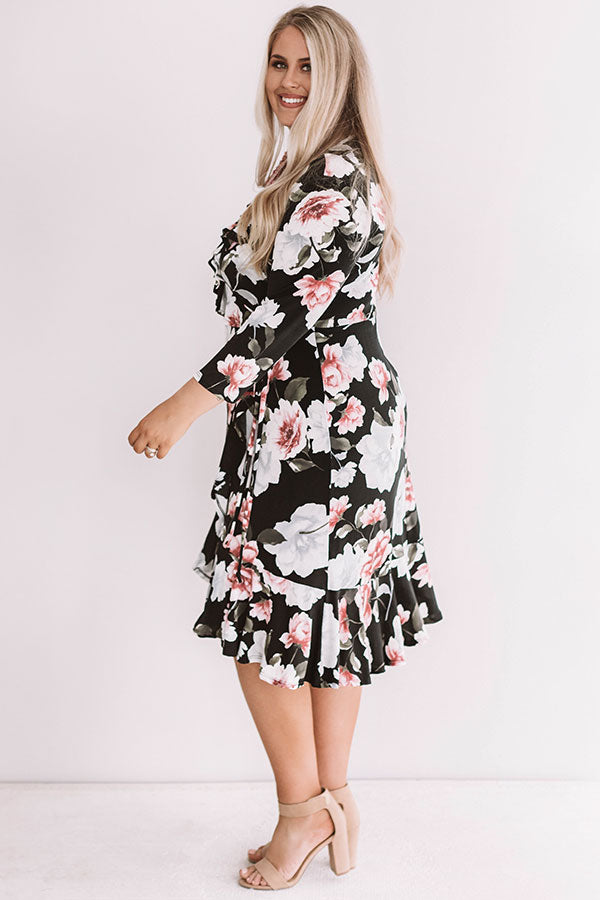 Grand Debut Faux Wrap Floral Dress Curves Image - 4