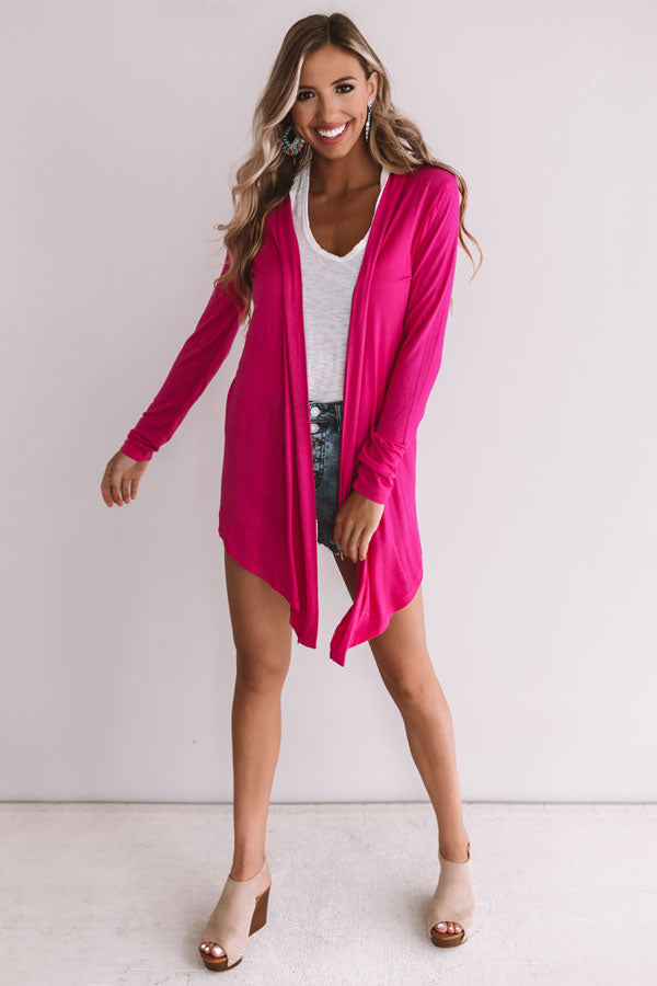Layover In London Cardigan in Hot Pink Image - 1