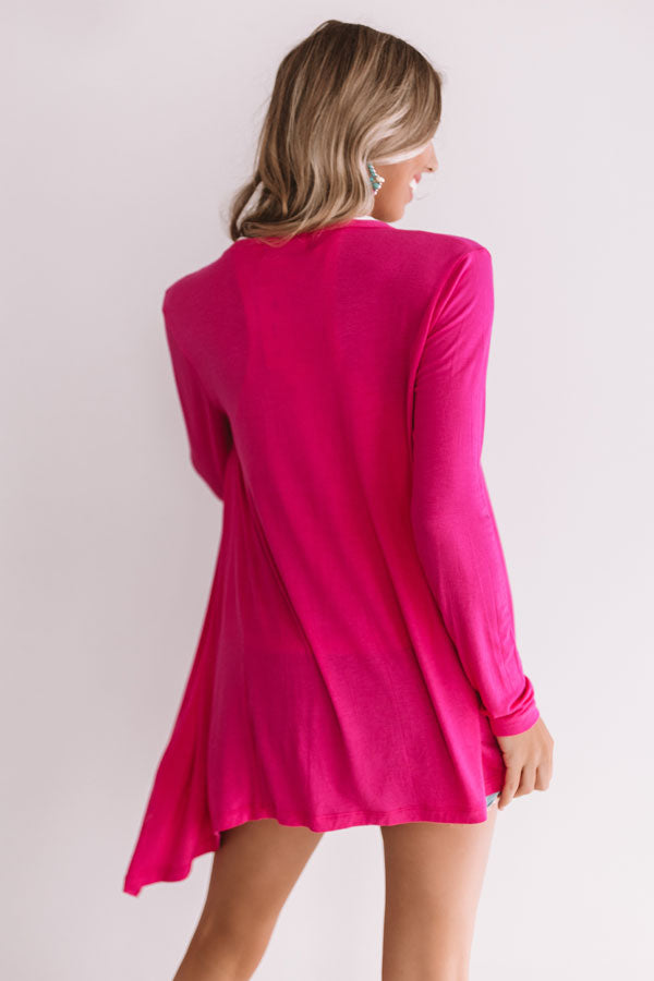 Layover In London Cardigan in Hot Pink Image - 4
