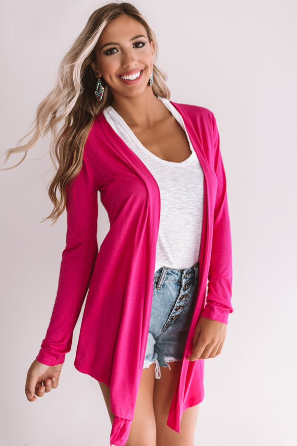 Layover In London Cardigan in Hot Pink Image - 3
