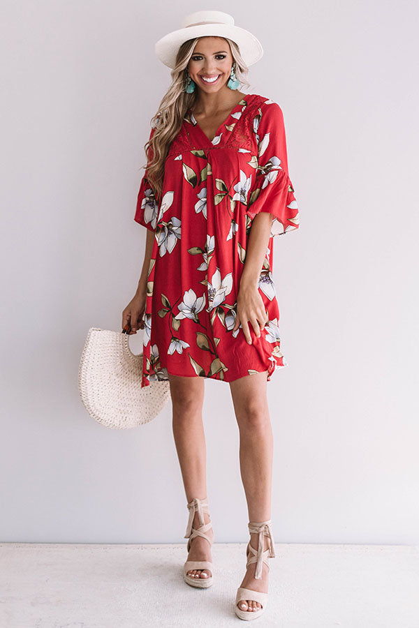 Brunching In Bali Shift Dress In Rose Image - 5