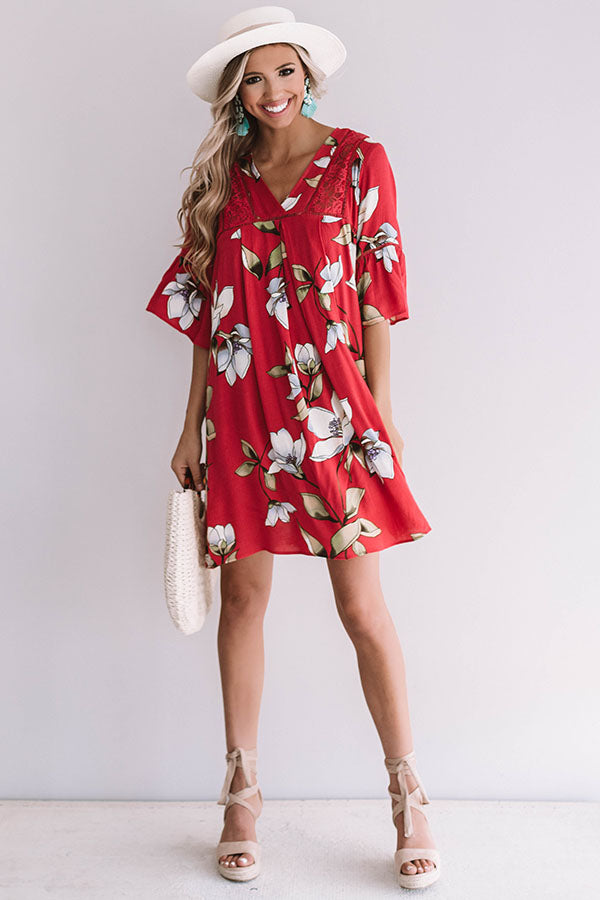 Brunching In Bali Shift Dress In Rose Image - 1
