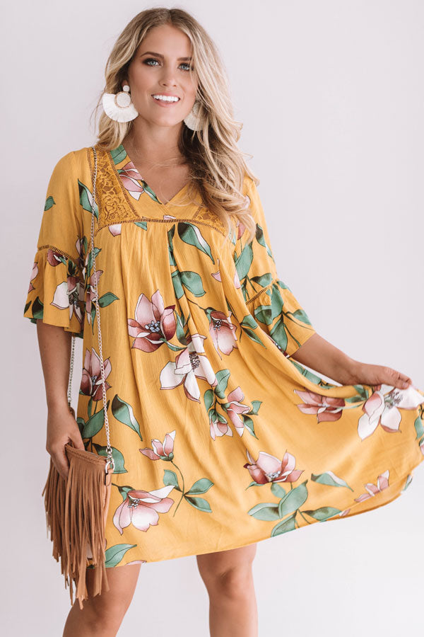 Brunching In Bali Shift Dress In Mustard Image - 2