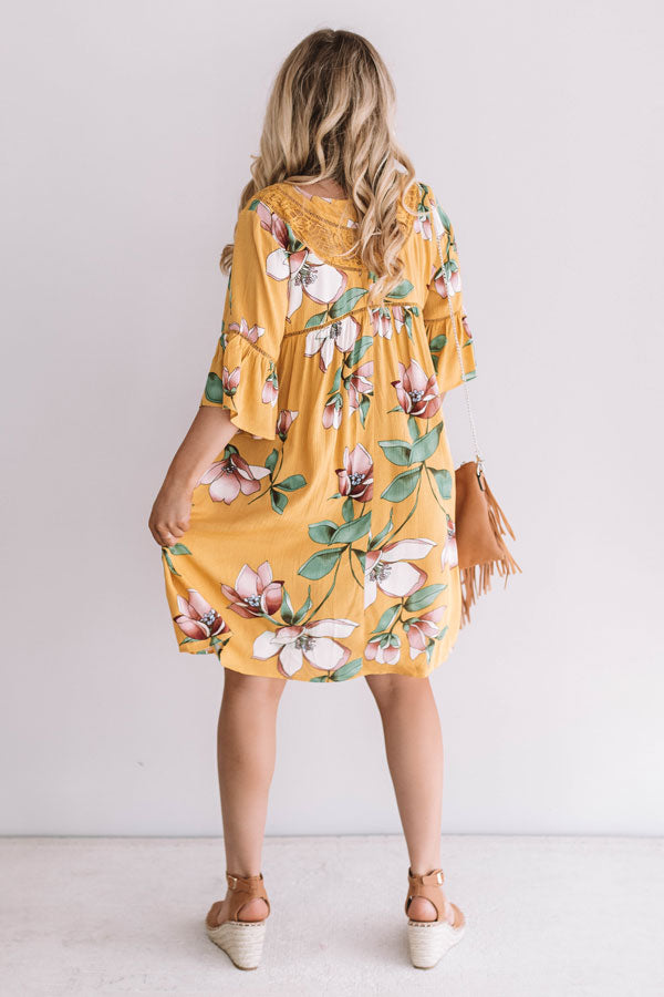 Brunching In Bali Shift Dress In Mustard Image - 4