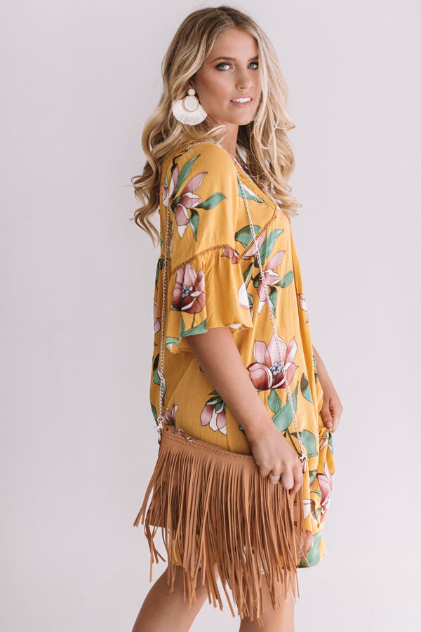 Brunching In Bali Shift Dress In Mustard Image - 5