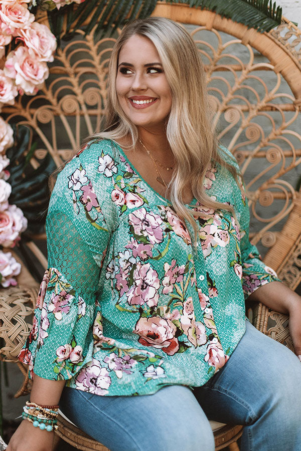 Zen Garden Shift Top In Emerald  Curves Image - 3