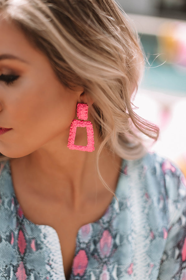 Setting The Trend Earrings In Hot Pink Image - 2